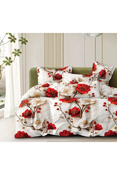 Pucioasa Pachet Lenjerie Matrimoniala, 4 Piese, Bumbac Satinat, 2.4 x 2.5 m, ...