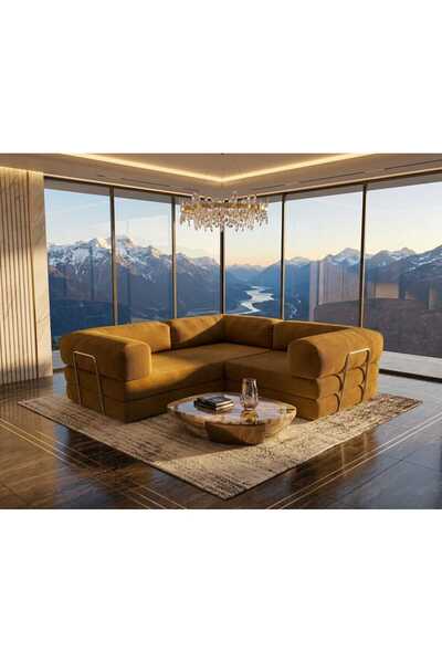 NESTİME Nestime® 200x200 cm 50 DNS modüler sünger köşe koltuk; tamamen sünger...
