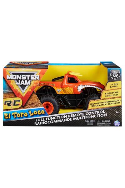 Spin Masters Monster Jam RC El Toro Loco Car, 1:24 Scale (Red/Black)