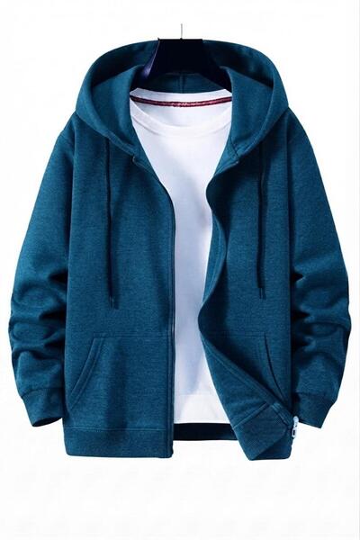 NO 601 Unisex Petrol Full Zip Hooded Jacket