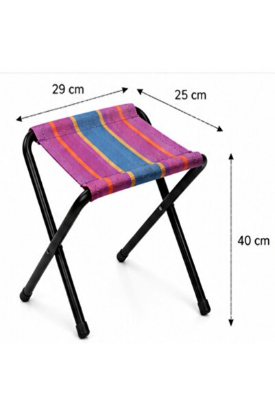 MEGESHOME Katlanabilir Kamp Taburesi 40 cm Metal Portatif Piknik Bahçe Balkon...