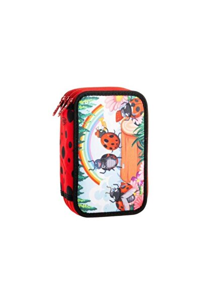 Daco Несесер за моливи Ladybug с 3 ципа
