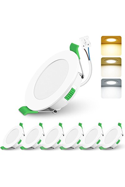 Dotail Set de 6 spoturi LED de tavan, 4W, reglabile, 310 lumeni, 78 mm, IP44,...