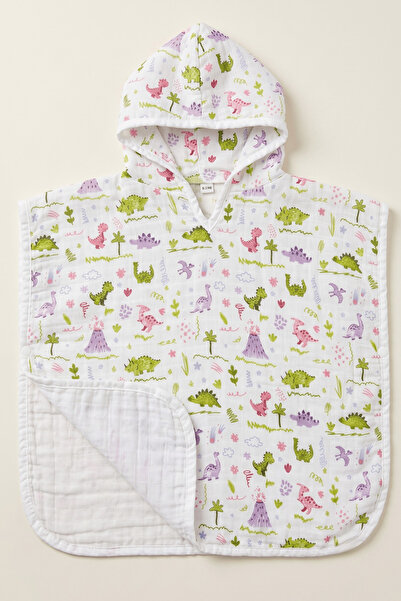 Menderes Home La Notte Tiny Rox 100% Cotton Muslin Baby & Kids Poncho Towel (...