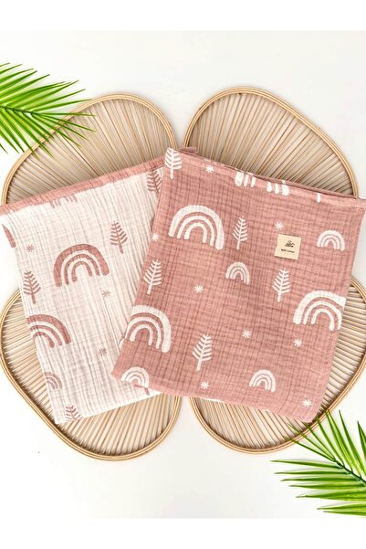 Puro Cotone 100% Cotton Double-Sided Jacquard 4 Layer Muslin Baby Blanket Dus...