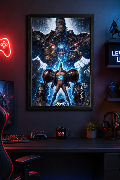 Charmbi Cyborg Franky Tablou modern de perete cu ramă neagră Poster personali...