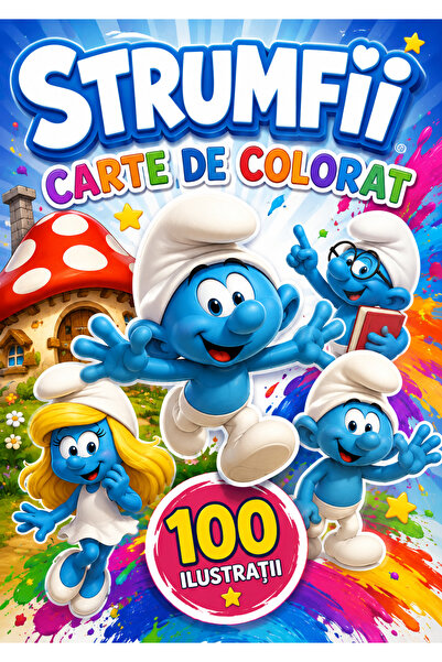 Disney Carte de colorat, 100 de ilustratii Ștrumfii , A4