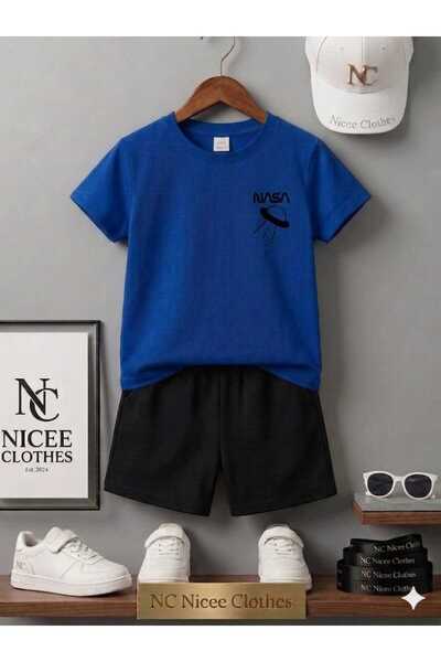 Leto Lykia Summer Children's T-Shirt Shorts Unisex (Black with Nasa Umbrella ...