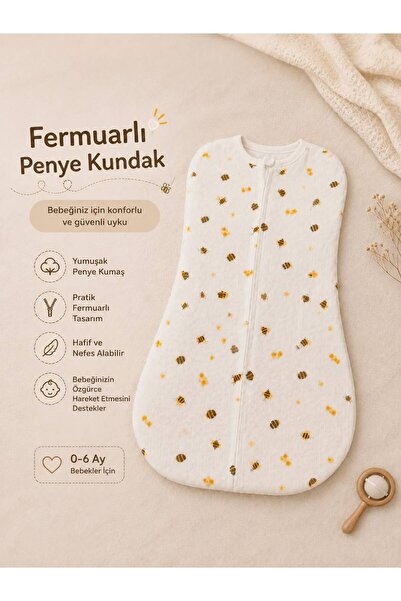 LİRONA Desenli Fermuarlı Penye Bebek Kundak Uyku Tulumu – Yumuşak, Nefes Alab...