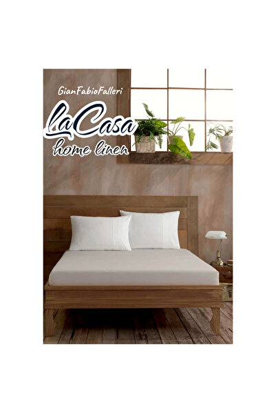 LACASA HOME LINEN ملاءة سرير مزدوجة و2 قطعة وسادة نوم (100% قطن-62 تيل أكفييل)