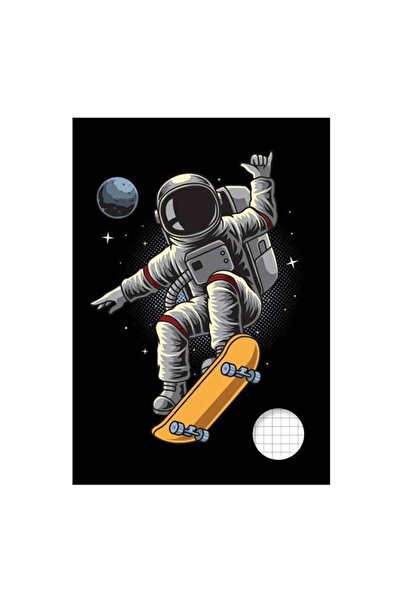 Jumbo Caiet de matematică A5 cu copertă neagră și astronaut - 100 de foi