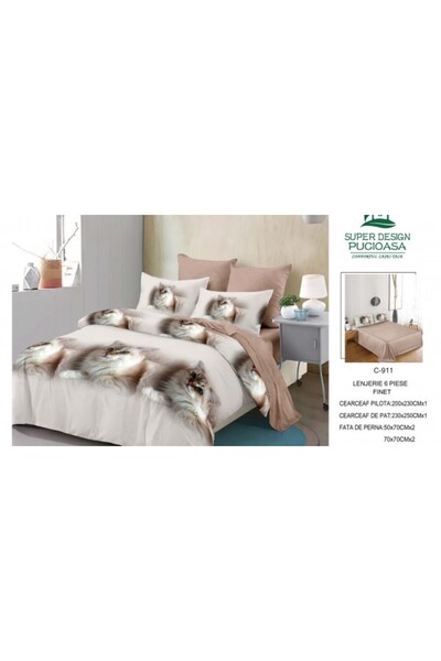 Pucioasa Set de lenjerie de pat gros Finet, 6 piese BBA28