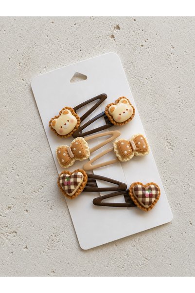 Owentis 3 Pairs of Coffee Tone Hair Clips for Babies/Children with No-Hair-Pu...