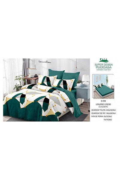 Pucioasa Set de lenjerie de pat gros Finet, 6 piese, cu cearșaf cu elastic BBA36