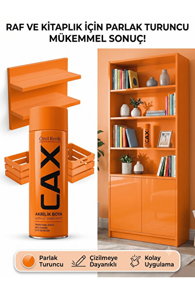 caxcolors CAX Akrilik Sprey Boya 400 ml – Mobilya, Raf, Kitaplık ve Ahşap Hız...