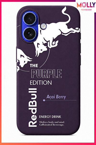 Molly iPhone 17 İçin Derin Mor Redbull The Purple Edition Desenli İçi Kadife ...