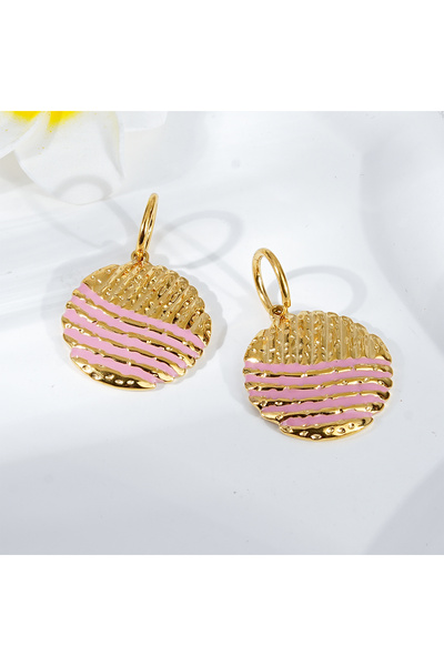 Noon Noora 18K gold PVD plated diamond shell earrings,Gift box packaging, hyp...