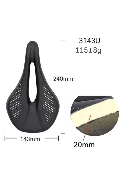 Choice 3143U ELITA ONE Carbon Saddle Super Light 90g 240*143mm MTB/Road Bike ...