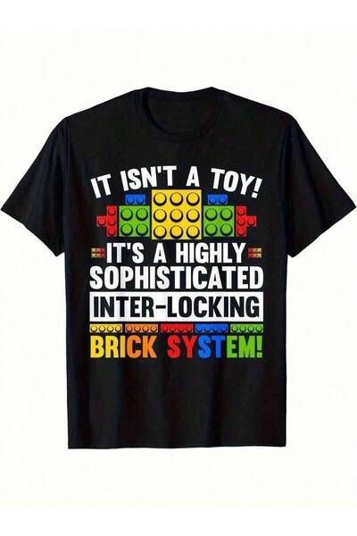 29CUN Men''S Women''S Block-Inspired Master Builder Brick System Graphic T-Sh...