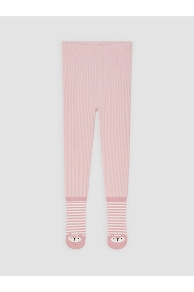 LC Waikiki Pembe Kız Bebek Çoraplı Tayt Pantolon 2'li