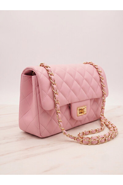 BK Bags & Accessories حقيبة يد وكتف نسائية محبوكة بسلسلة مبطنة