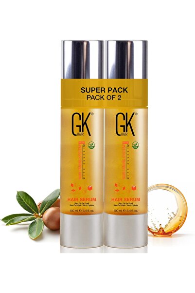 GK HAIR سيروم الشعر العضوي بالكيراتين وزيت الأرغان للتحكم في التجعد وإصلاح ال...
