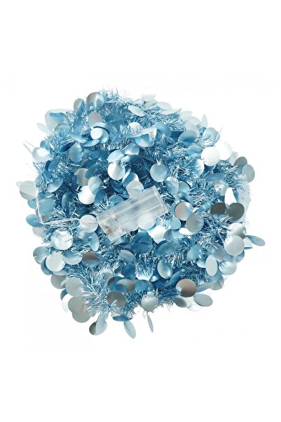 Rao Christmas Tinsel with Led, Blue, Round Sequin Pattern, 2 M X 5 Cm, ​​Pvc,...