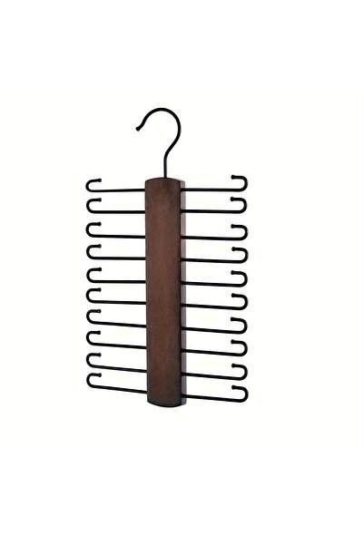 choice2 brown-1pc 1 Wooden Tie Storage Rack with 360 Degree Rotation, Vintage...
