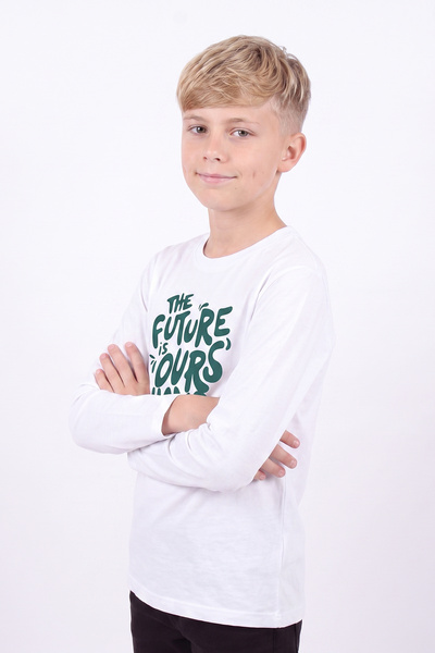 panios kids 4'lü Erkek Çocuk Yuvarlak Yakalı Baskı Detaylı Sweatshirt