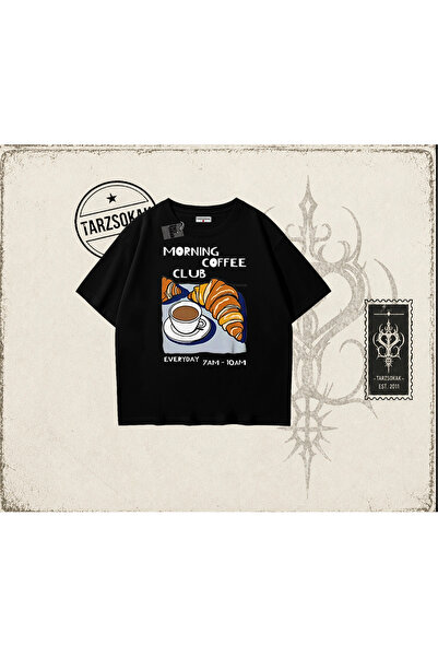 Tarzsokak Unisex majica za jutarnji kafi klub, velika unisex majica, bela