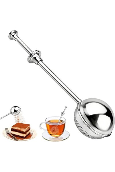 STARSTAR Spherical loose tea strainer—Stainless steel—with extendable handle—...