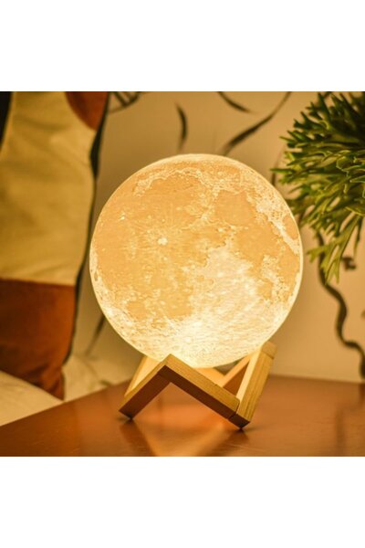 STARSTAR Moon Lamp, 3D Printed Moon Lamp Dimmable USB Rechargeable Touch for ...
