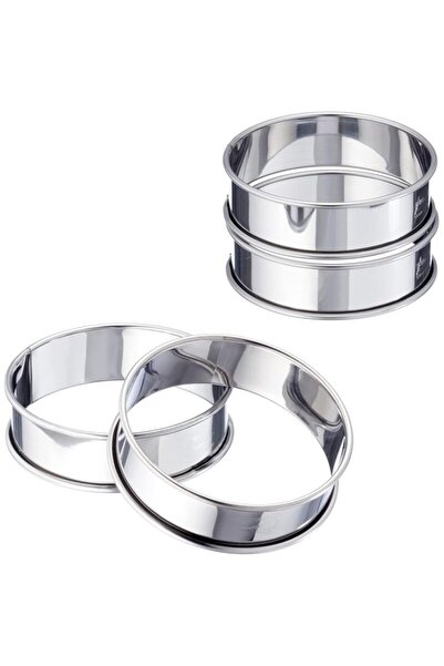 STARSTAR A set of 4 nonstick baking rings, suitable for making rolled-edge ta...