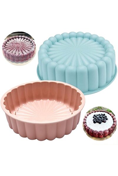 STARSTAR 2Pcs Silicone Cake Pan - 20cm Non-Stick Round Silicone Molds for Che...