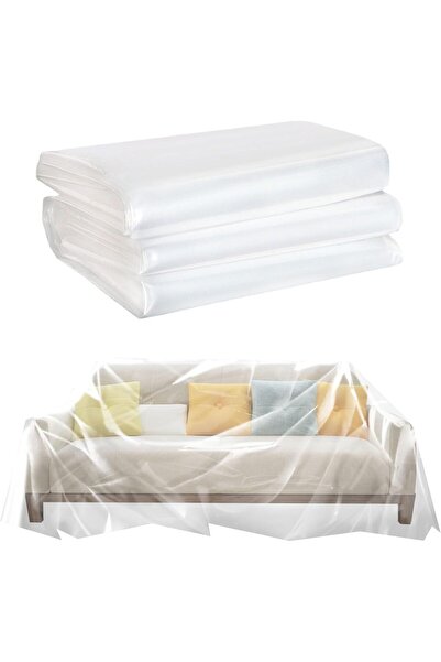 STARSTAR 2-Piece Transparent Plastic Sofa Cover - Waterproof & Wear-Resistant...