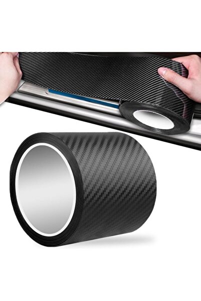 STARSTAR Carbon fiber door sill strips 10 cm x 3 m - Car door sill stickers -...