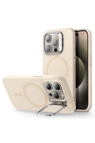 ESR Husă Cloud Soft cu Suport Stash iPhone 16 Pro MagSafe - bej deschis