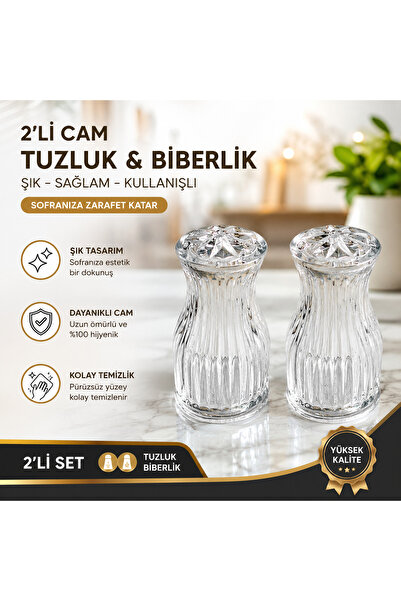 Genel Markalar 2 Lİ CAM TUZLUK BİBERLİK
