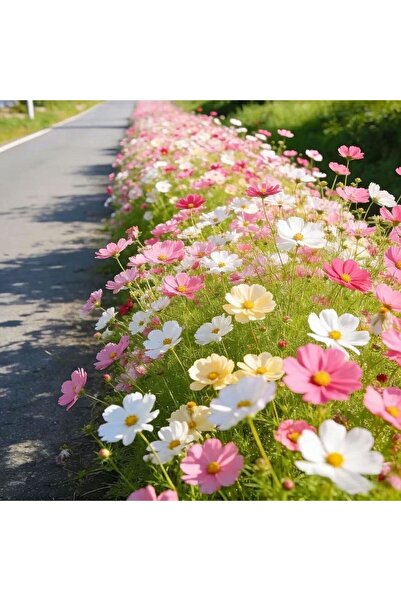 Bloom & Sow Seed Pink White Yellow Cosmos Bipinnatus Seeds, Courtyard Road Ed...