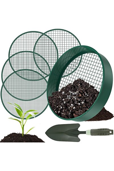 STARSTAR 4-in-1 Round Garden Sieve, 30cm, With 4 interchangeable sieves and a...
