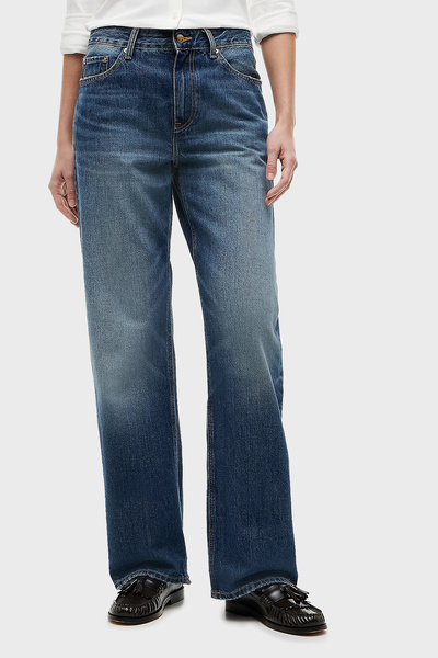 Tommy Hilfiger Pamuklu Loose Fit Düz Paça Jeans Kadın KOT PANTOLON WW0WW50963...