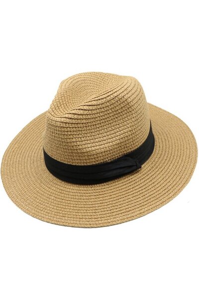STARSTAR Unisex Straw Sun Hat (natural color, 56-58cm), adjustable UV-protect...