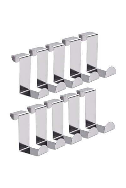 STARSTAR Stainless steel door hooks - coat hooks - 10-pack - silver