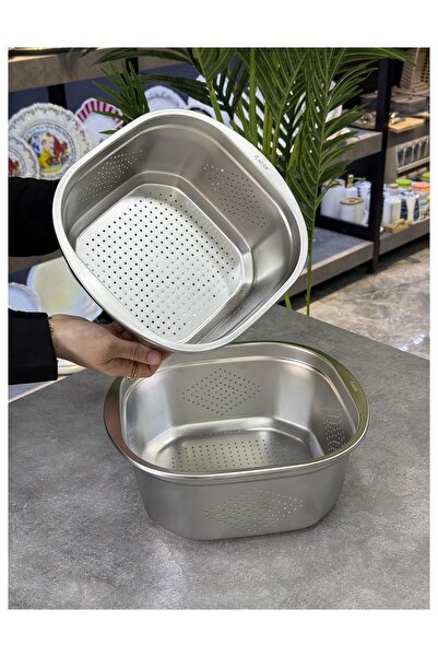 Doğudeko Stainless Steel 2-Liter Square Strainer