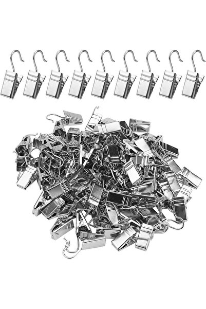STARSTAR 100-piece pack of metal curtain clips - with hooks