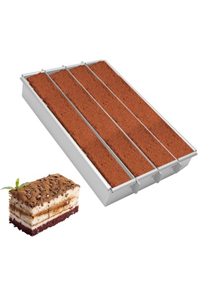 STARSTAR Rectangular baking pan, adjustable, four-compartment design, for bak...
