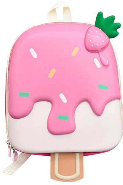 Morvena Picks Rucsac pentru copii 3D Cartoon Ice Cream Shell (roz, 24x28x10cm...