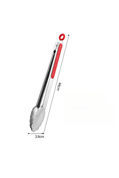 STARSTAR 2-Pack Stainless Steel Non-Slip Food & BBQ Tongs with Hanging Loop (...