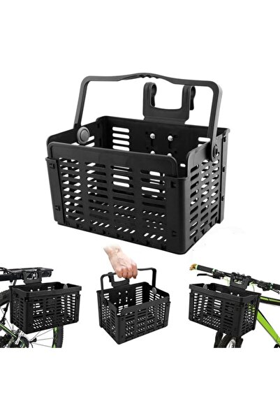 STARSTAR Foldable Polypropylene Front & Rear Bicycle Basket with Handle-5kg C...