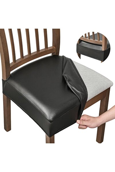 STARSTAR Waterproof seat covers for restaurant chairs (4-Piece Set) - PU leat...